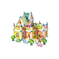 2Kids Toys Dřevěná stavebnice Zámek barevný