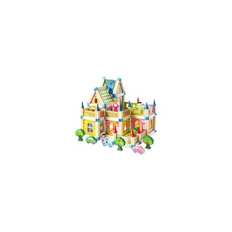 2Kids Toys Dřevěná stavebnice Zámek barevný