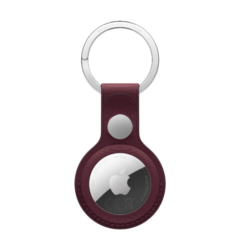 AirTag FineWoven Key Ring - Burgundy