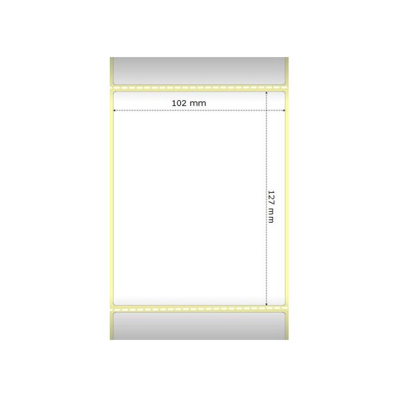 Label, Paper, 102x127mm Direct Thermal, Z-Select 2000D, Coated, Permanent Adhesive, 25mm Core, Perforation