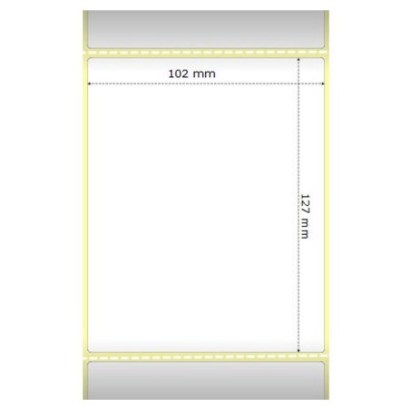 Label, Paper, 102x127mm Direct Thermal, Z-Select 2000D, Coated, Permanent Adhesive, 25mm Core, Perforation