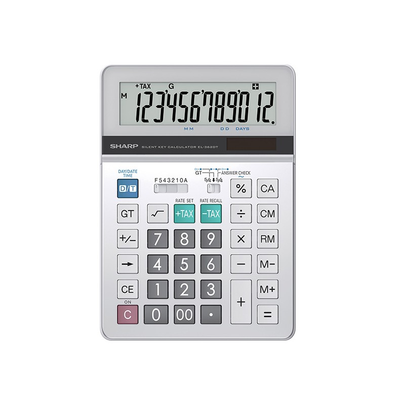 Sharp Kalkulačka EL-362DT, bílá, stolní, dvanáctimístná
