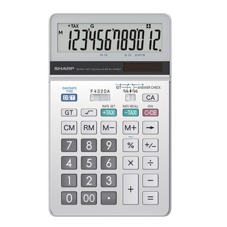 Sharp Kalkulačka EL-342DT, bílá, stolní, dvanáctimístná