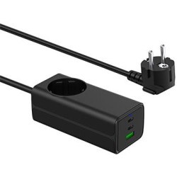 TRX USB Nabíječka AK-CH-21 AC 230V + USB-A + 2x USB-C PD 5-20V / max. 5A 65W Quick Charge 3.0 GaN