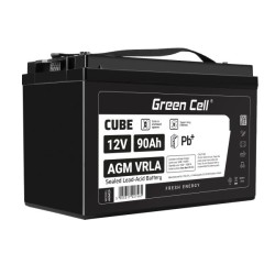 Green Cell CUBE AGM IP54 12V 90Ah VRLA baterie Gel deep cycle skůtr sekačka loď barge sekačka traktor fishing loď