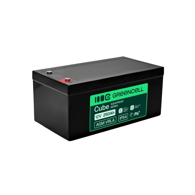 Greencell AGM VRLA 12V 250Ah maintenance-free baterie pro, (520x268x225mm)