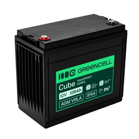 Greencell AGM VRLA 12V 135Ah maintenance-free baterie pro, (341x173x287mm)