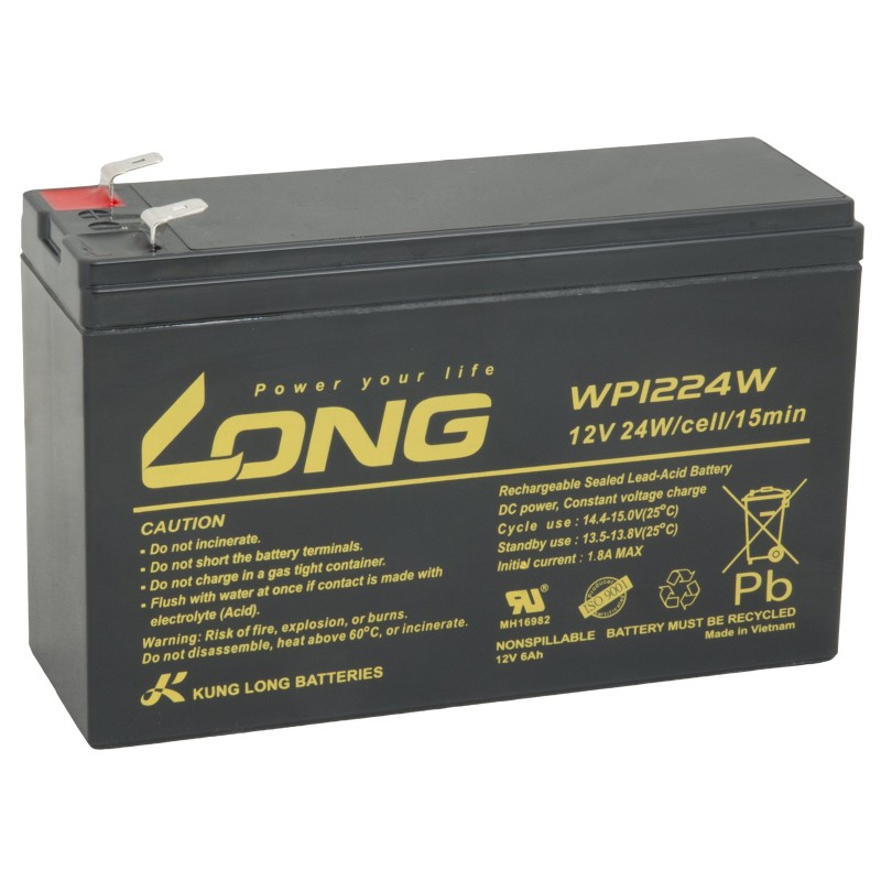 Long 12V 6Ah olověný akumulátor HighRate F2