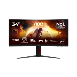 AOC LCD herní CU34G4ZCA 34" zakřivený VA/3440x1440@250Hz/0,3ms/450cd/2xHDMI/DP/2xUSB/USB-C/HAS/VESA