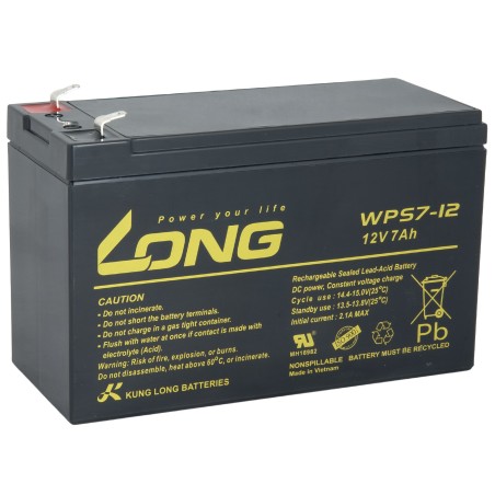Long 12V 7Ah olověný akumulátor F1