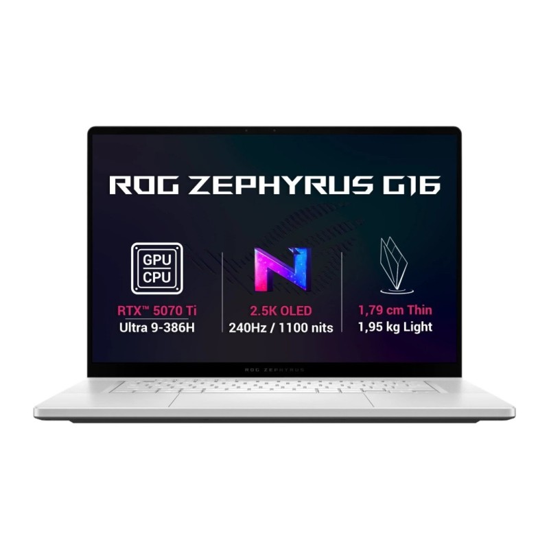 ASUS ROG Zephyrus G16/GU606AR-TB011W/U9-386H/16"/2560x1600/32GB/1TB/RTX 5070Ti/W11H/White/2R