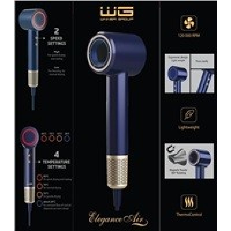 WG - Fén na vlasy WG Elegance Air, 1600W, modrá