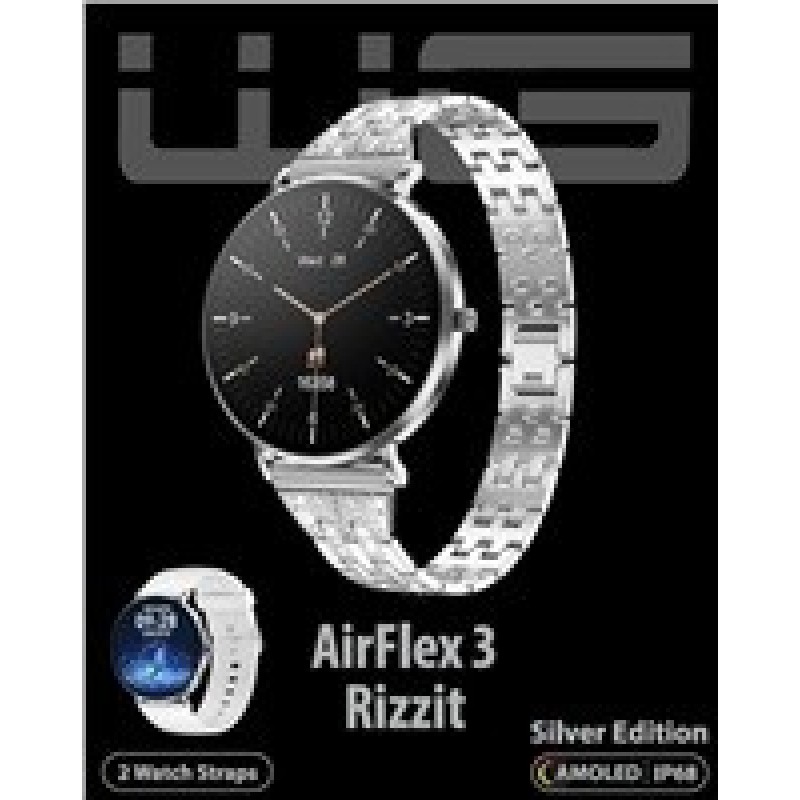 WG - Chytré hodinky WG AirFlex3 Rizz It, dámské, 2x řemínek, stříbrná