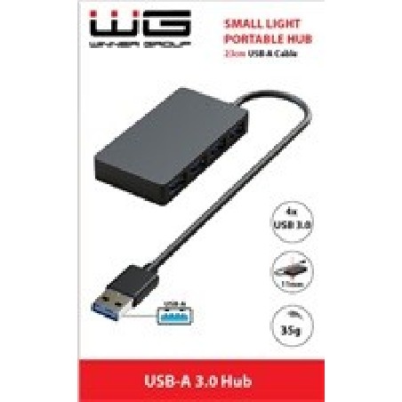 WG - HUB USB-A na 4x USB-A, USB 3.0, 5Gbps, černá