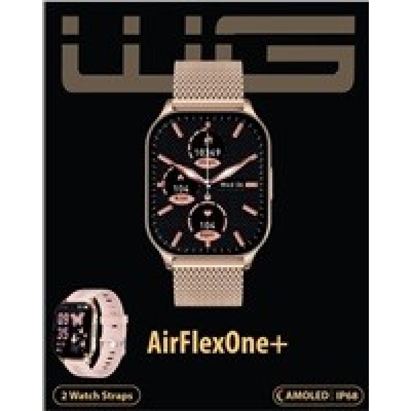 WG - Chytré hodinky WG AirFlexOne+, dámské, 2x řemínek, zlatá