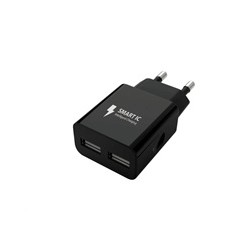 WG - Síťová nabíječka 2x USB-A 2,4A, black