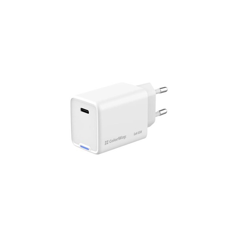 COLORWAY 1x USB-C / síťová nabíječka/ GaN/ PD/ PPS/ 65W/ Bílá