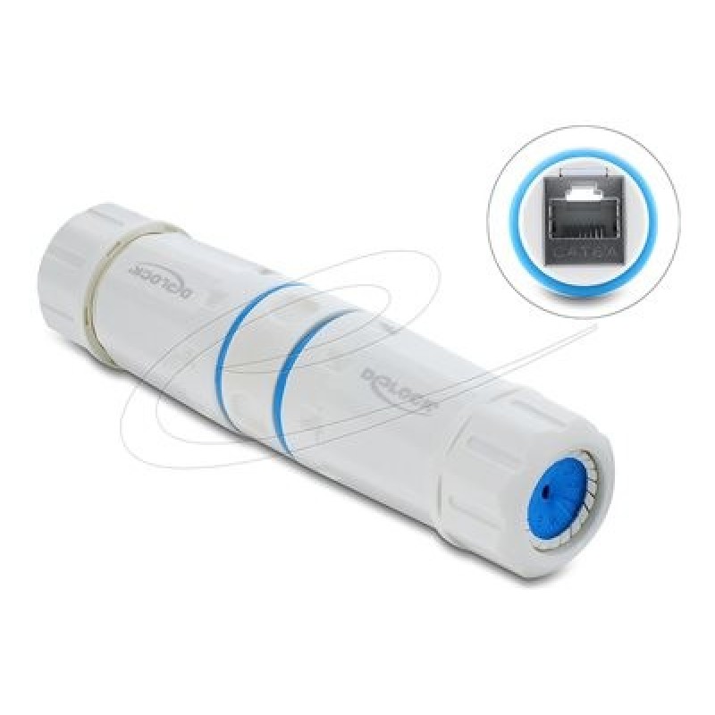 Delock - Sítový propojovací kabel - RJ-45 (F) do RJ-45 (F) - odstínený - CAT 6a - venkovní - bílá
