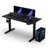 ULTRADESK Herní stůl VORTEX, 140,5x70cm, 72-122cm, černý