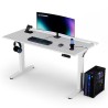 ULTRADESK Herní stůl VORTEX, 140,5x70cm, 72-122cm, bílý