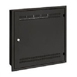 Solarix rozvaděč LC-18 do zdi s lištami 2U, 4U a 11U, 550x550 černá RAL9005 s rámečkem k zazdění