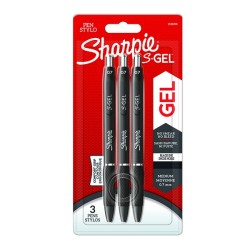 Sharpie, gelové pero S-Gel, černé, 3ks, 0.7mm, DOPRODEJ