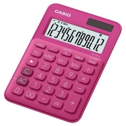 Casio Kalkulačka MS 20 UC RD, tmavě růžová, dvanáctimístná, duální napájení, DOPRODEJ