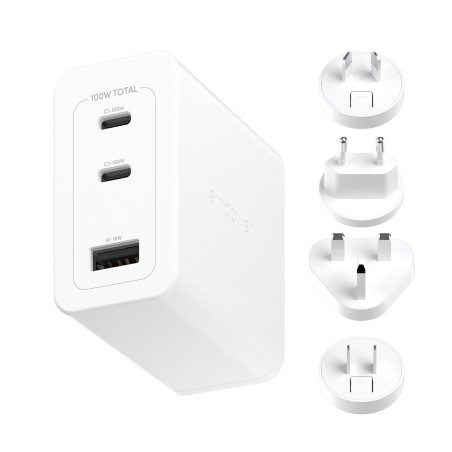 PG EM charger Turbo 100 W 2x USB-C 1x USB-A travel, PanzerGlass empower charger Turbo 100 W 2x USB-C 1x USB-A