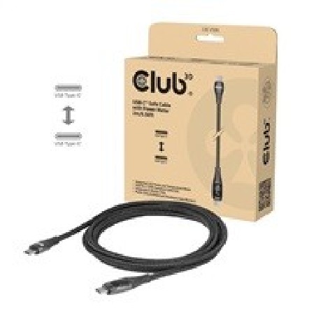 Club3D Kabel USB-C Safe s měřičem výkonu, 240 W, bez přenosu dat, 2m