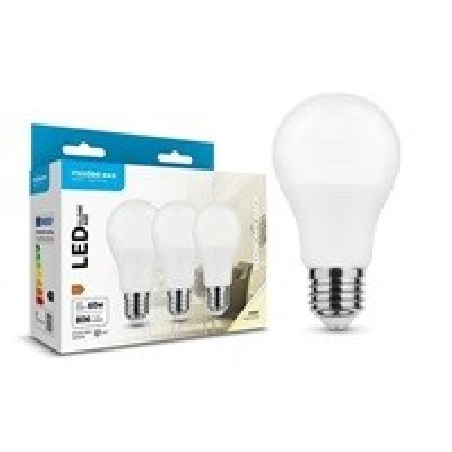 Modee E27 8,5W A60 LED 3ks Economy pack studená 4000K