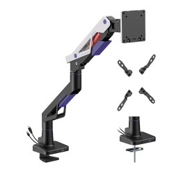 Powerton ERGO STRYNX Polohovatelný držák pro monitor, bílo/černá, 2-30KG, svorka, 24"- 57"