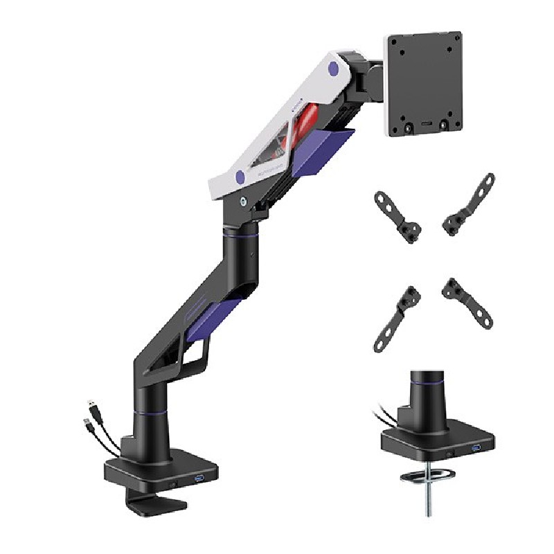 Powerton ERGO STRYNX Polohovatelný držák pro monitor, bílo/černá, 2-30KG, svorka, 24"- 57"