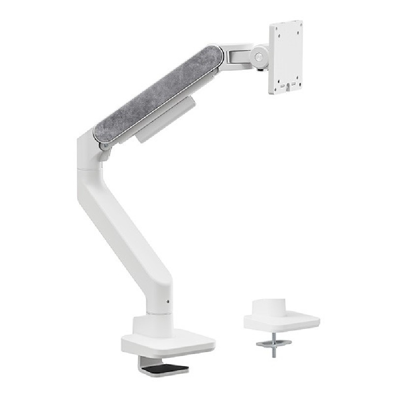 Powerton ERGO MONOA Polohovatelný držák pro monitor, bílý, 2-20KG, svorka, 17"- 49", 75x75/100x100