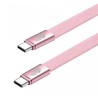 TB plochý kabel USB-C na USB-C, 1m, růžový