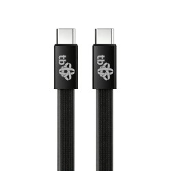 TB plochý kabel USB-C na USB-C, 1m, černý