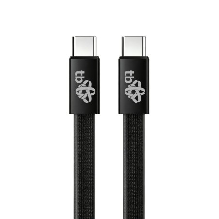 TB plochý kabel USB-C na USB-C, 1m, černý
