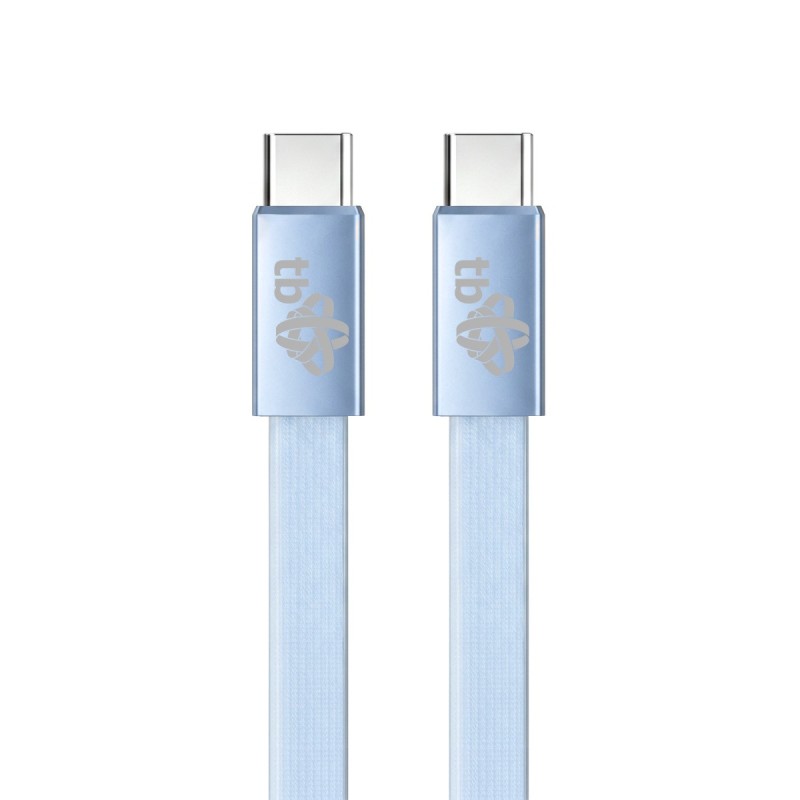 TB plochý kabel USB-C na USB-C, 1m, modrý