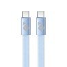 TB plochý kabel USB-C na USB-C, 1m, modrý