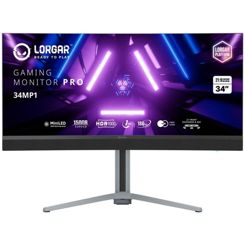 LORGAR 34 herní monitor zahnutý, miniLED