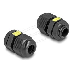 Delock - Cable gland (M12) - IP68 prachotesný a vodotesný, s ventilací - cerná (RAL 9005) (balení 2)