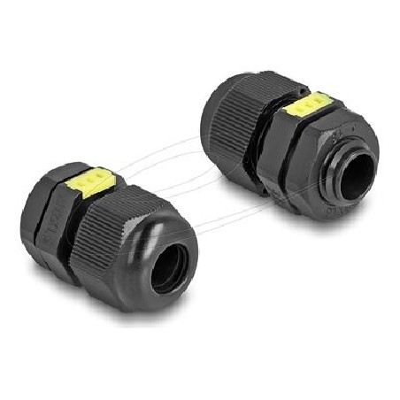 Delock - Cable gland (M12) - IP68 prachotesný a vodotesný, s ventilací - cerná (RAL 9005) (balení 2)