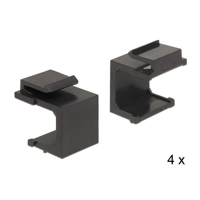Delock - Modulární vkládací víko - černá (balení 4)