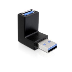 Delock - USB adaptér - USB typ A (M) do USB typ A (F) - USB 3.0 - konektor 270° - černá 65340