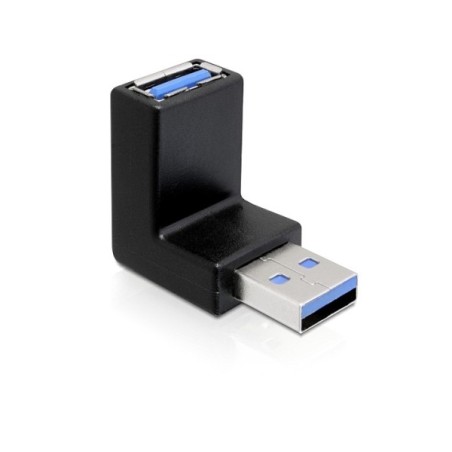 Delock - USB adaptér - USB typ A (M) do USB typ A (F) - USB 3.0 - konektor 270° - černá 65340