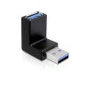 Delock - USB adaptér - USB typ A (M) do USB typ A (F) - USB 3.0 - konektor 270° - černá 65340