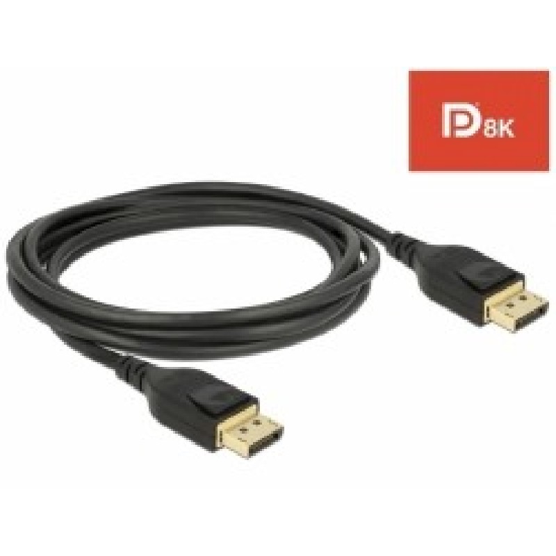 Delock - Kabel DisplayPort - DisplayPort (M) do DisplayPort (M) - DisplayPort 1.4 - 2 m - podpora 8K - černá 85660