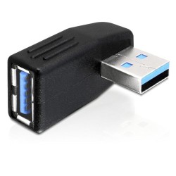 Delock - USB adaptér - USB typ A (M) do USB typ A (F) - USB 3.0 - konektor 270° - černá 65342