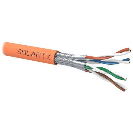 Instalační kabel Solarix SSTP, Cat7, drát, LSOH, cívka 500m