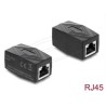 Delock Spojka adaptéru ze zásuvky RJ45 na zásuvku Cat.6 A, stíněná, černá