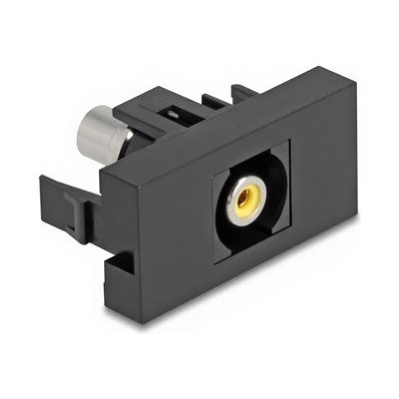 Delock - Easy 45 - zacvakávací modul - samice na RCA samice - RCA - 1 modul - žlutá, cerná